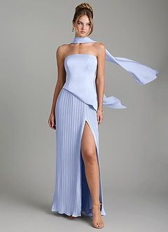 Azazie Tierney Bridesmaid Dresses Ice A-Line Strapless Chiffon Convertible Dress image1