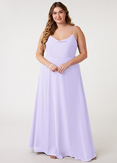 Azazie Daenerys Bridesmaid Dresses Lilac A-Line Cowl Chiffon Dress image8