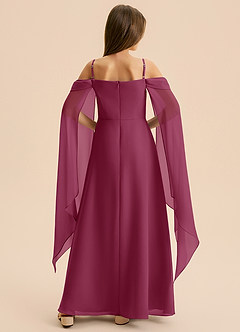 Azazie Moana Junior Linia A Pofałdowany Szyfon Długość podłogi Młodsza druhna Sukienka image5