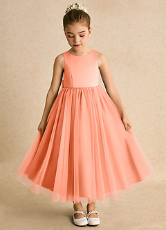 Azazie Solia vestidos de niña de las flores Vestido de Atardecer de Tul de Princesa con Lazo image6