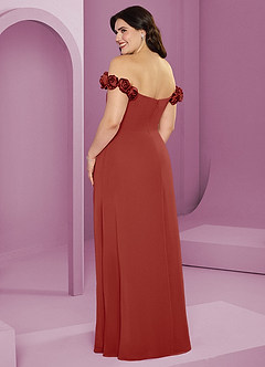 Barbie ♥ Azazie Bridesmaid Dresses Terracotta A-Line Off the Shoulder Chiffon Convertible Dress image12