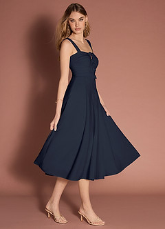 Elior Navy Bow Midi Dress image5