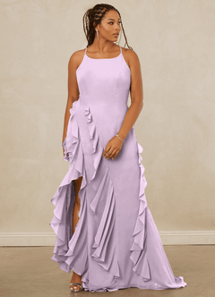 Christian Siriano Bridal for Azazie 1006 Bridesmaid Dresses Frosted Lilac Mermaid Ruched Chiffon Dress image10