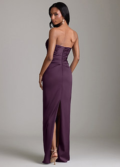 Azazie Sonora Suknie dla druhen Osłona Bez ramiączek Satyna elastyczna Do ziemi Sukienka image7