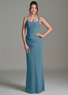 Azazie Niamh Bridesmaid Dresses Bermuda Mermaid Corset Chiffon Dress image1