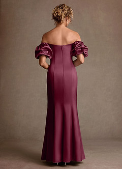 Azazie Redding 신부의 어머니 드레스 쉬스 셔링 스트레치 새틴 플로어 길이 드레스 image2