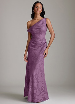 Azazie Emerson Bridesmaid Dresses Wisteria Mermaid Off the Shoulder Floral Burnout Dress image1