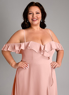 Azazie Lyra Bridesmaid Dresses Rosette A-Line Chiffon Convertible Dress image17