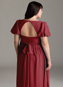 Azazie Madisynn Maternity Bridesmaid Dresses Bow Chiffon Floor-Length Dress image10