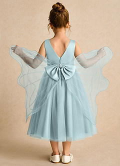 Azazie Pear Flower Girl Dresses Mist Ball-Gown Bow Tulle Dress image1