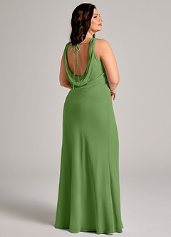 Azazie Rylina Bridesmaid Dresses Basil Mermaid Pleated Chiffon Dress image8