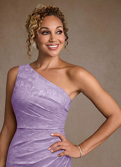 Azazie Joylin Suknie dla Matki Panny Młodej Trąbka Jedno ramię Kwiatowe wypalenie Długość podłogi Sukienka image5