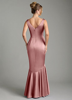 Azazie Alena Bridesmaid Dresses Dusty Rose Mermaid Pleated Stretch Satin Dress image7