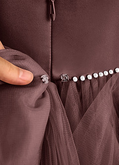 Azazie Tinie Robe Demoiselle D'honneur Fillette Robe Princesse en Tulle Arc Expresso image8