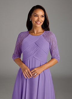 Azazie Dorothea Mother of the Bride Dresses Tahiti A-Line Scoop lace Chiffon Dress image4