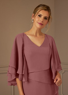 Azazie OHara Mother of the Bride Dresses Desert Rose A-Line V-Neck Chiffon Dress image6
