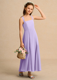 Azazie Tater Junior Formal Flower Girl Klänningar Klä A-Line i Chiffong Plisserad image3