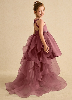 Azazie Julietta Flower Girl Dresses Amethyst Ball-Gown Convertible Tulle Dress image6