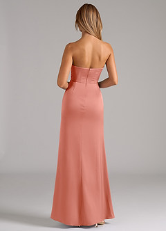 Azazie Johana Bridesmaid Dresses Coral Mermaid Off the Shoulder Stretch Satin Convertible Dress image7