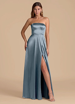 Azazie Wren Bridesmaid Dresses Twilight A-Line Strapless Metallic Satin Dress image4