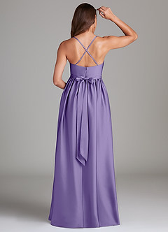Azazie Llana Maternity Bridesmaid Dresses A-Line Stretch Satin Floor-Length Dress with Pockets image2