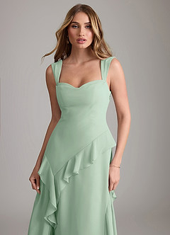 Azazie Sloane Bridesmaid Dresses Agave A-Line Sweetheart Neckline Chiffon Dress image6