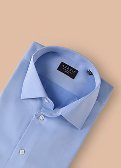 front Jermyn Light Blue 100% Cotton Non-Iron Dress Shirt