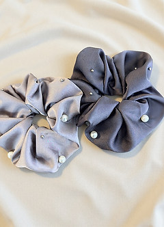 front Large Pearl Satin Scrunchie