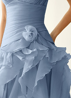 Rentina Azul Polvoriento Vestido corto de tul para gala image2