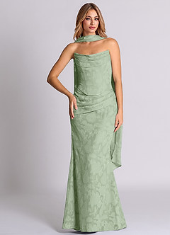 Azazie Sorrel Bridesmaid Dresses Dusty Sage Mermaid Corset Floral Burnout Convertible Dress image5