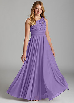 Azazie Charlize Junior Tahiti A-Line Mesh Dress image1