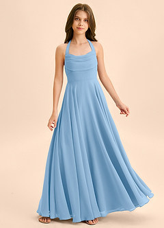 Azazie Kady Junior Powder Blue A-Line Sweetheart Neckline Chiffon Dress image1