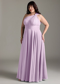 Azazie Charlize Vestidos de madrinha de casamento Vestido Lilás Fosco de Chiffon de Linha A com Um ombro image11