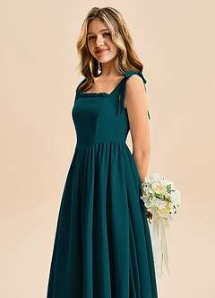 Azazie Delia Junior Abito A-Line in Chiffon Fiocco Pino image7