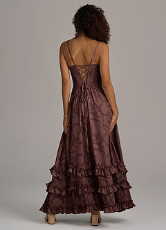 Azazie Lettie Robes de demoiselle d'honneur Robe Trapèze en Blumen-Burnout Corset Expresso image6