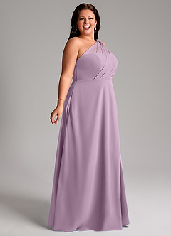 Azazie Phaedra Bridesmaid Dresses Wisteria A-Line One Shoulder Chiffon Dress image11