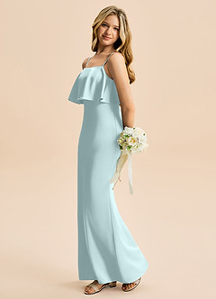 Azazie Galene Junior Sea Glass Mermaid Stretch Satin Dress image1
