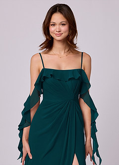 Barbie ♥ Azazie Bridesmaid Dresses A-Line Off the Shoulder Chiffon Floor-Length Dress image2