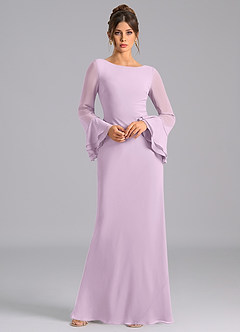 Azazie Leone Robes de demoiselle d'honneur Robe Sirène en Mousseline de soie Corset Frostiges Flieder image3