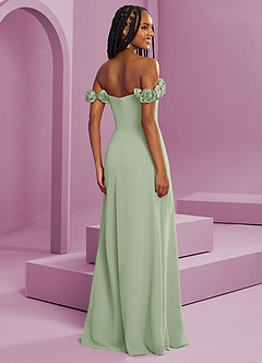 Barbie ♥ Azazie Bridesmaid Dresses Dusty Sage A-Line Off the Shoulder Chiffon Convertible Dress image9