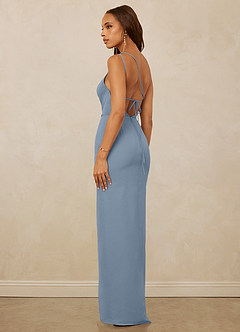 Christian Siriano Bridal for Azazie 1003 Brautjungfernkleider Etui One-Shoulder Chiffon Kleid Staubblau image7