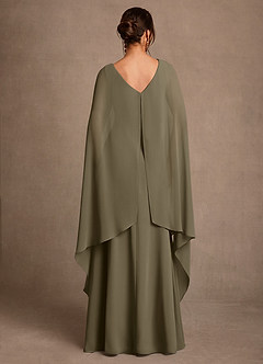 Azazie Liddie Abiti per la Madre della Sposa Abito A-Line in Chiffon Plissettato Willow Green image4