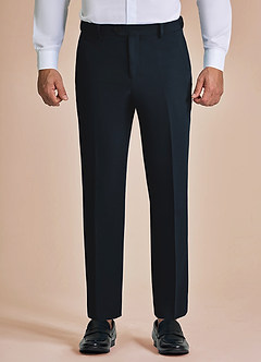 front James Navy Blue Structured Stretch Dress Pants