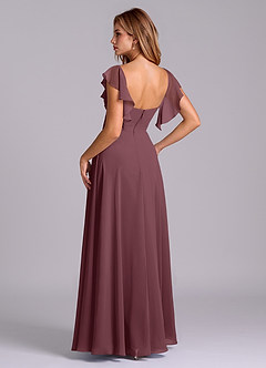 Azazie Leilani Bridesmaid Dresses Sangria A-Line Pleated Chiffon Dress image5