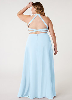 Azazie Clarice Bridesmaid Dresses Sky Blue A-Line Halter Chiffon Dress image9