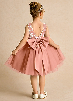 Azazie Butterfly Flower Girl Dresses MAI TAI A-Line Lace Dress image1