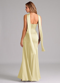Azazie Shiloh Bridesmaid Dresses Lemon Sorbet Mermaid Strapless Stretch Satin Convertible Dress image7
