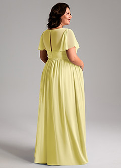 Azazie Verna Maternity Bridesmaid Dresses A-Line V-Neck Ruched Chiffon Floor-Length Dress image8