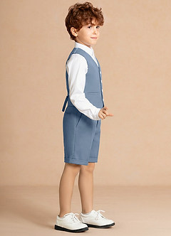 front Finn Dusty Blue Boy Vest 3-Piece Short Suit