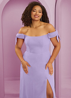 Barbie ♥ Azazie Jurken voor bruidsmeisjes Converteerbaar Jurk van Chiffon met A-Lijn Off the Shoulder Lila image5